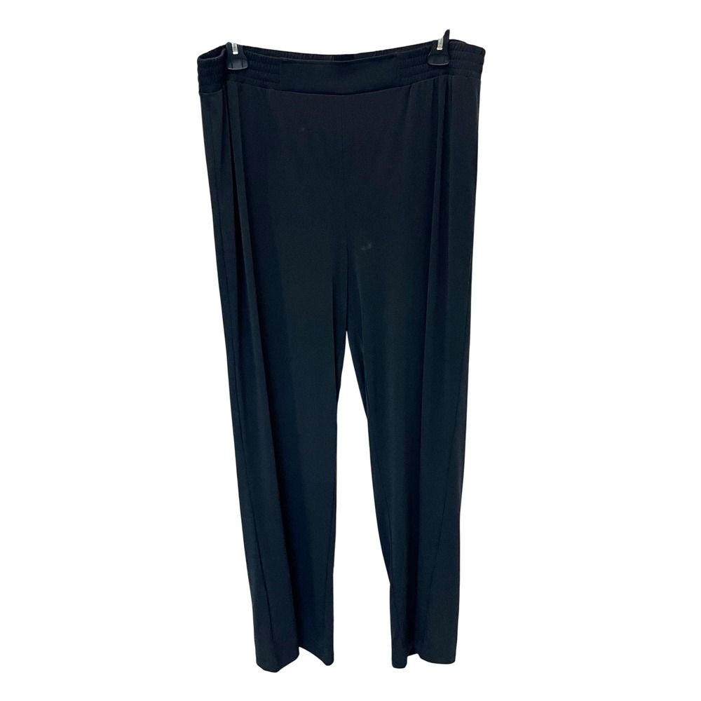 NEW IMAN Black Pull On Wide Leg Pants Womens 1XT Tall Plus Size Business Casual